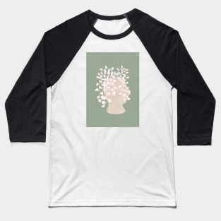 Abstract Potted Figure Sage Green Baseball T-Shirt